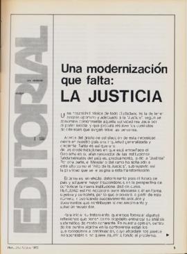 Editorial "Una modernización que falta: La justicia", Realidad año 4, número 39