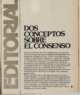 Editorial "Dos conceptos sobre el consenso", Realidad año 2, número 4