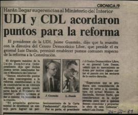 Prensa La Tercera. UDI y CDL Acordaron Puntos para la Reforma