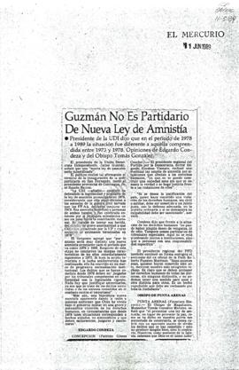 Prensa en El Mercurio. Guzmán no es partidario de nueva ley de amnistía