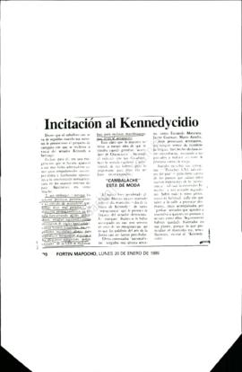 Prensa Fortín Mapocho. Incitación al Kennedycidio