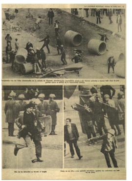 Prensa en LUN. Fotografías del ataque a pedradas contra la UC efectuado por manifestantes de izqu...