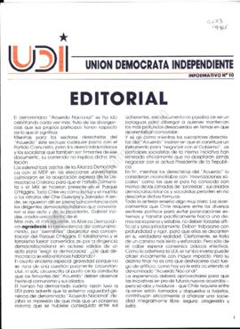Informativo N.° 10 Unión Demócrata Independiente
