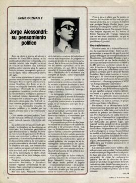 Columna en Ercilla Jorge Alessandri: su pensamiento político