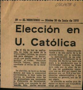 Prensa en El Mercurio. Elección en U. Católica