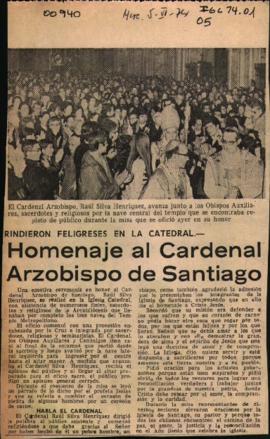 RINDIERON FELIGRESES EN LA CATEDRAL: HOMENAJE AL CARDENAL ARZOBISPO DE SANTIAGO