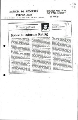 Prensa en Diario Austral de Puerto Montt. Tribuna política: Sobre el Informe Rettig