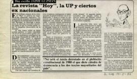 Columna en La Segunda La revista "Hoy", la UP y ciertos ex nacionales