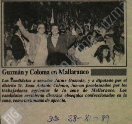 Prensa en La Tercera. Guzmán y Coloma en Mallarauco
