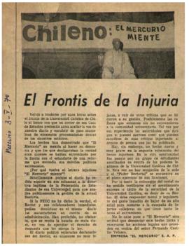 Prensa en El Mercurio. El frontis de la injuria