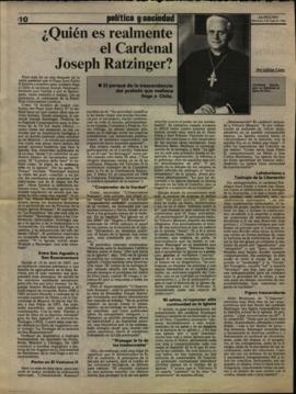 ¿QUIEN ES REALMENTE EL CARDENAL JOSEPH RATZINGER?