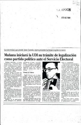 Prensa La Época. Mañana Iniciará UDI Trámite de Legalización ante Servicio Electoral