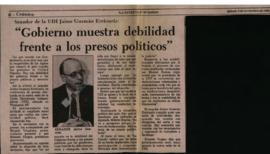 Prensa La Estrella de Iquique. Gobierno Muestra Debilidad Frente a los Presos Políticos