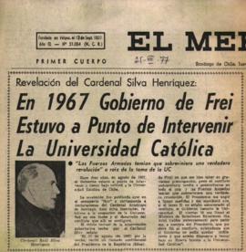 Revelación del Cardenal Silva Henríquez: en 1967 Gobierno de Frei estuvo a punto de intervenir la...