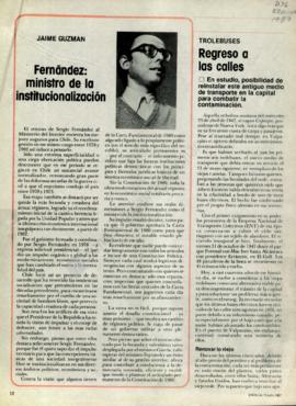 Columna en Ercilla Fernández: ministro de la institucionalización