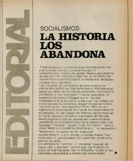 Editorial "Socialismos: la historia los abandona", Realidad año 2, número 7