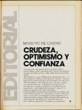 Editorial "Ministro De Castro: Crudeza, optimismo y confianza", Realidad año 3, número 27