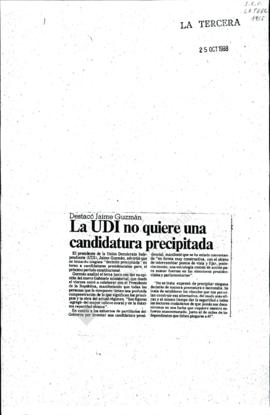 Prensa La Tercera. La UDI no Quiere una Candidatura Precipitada