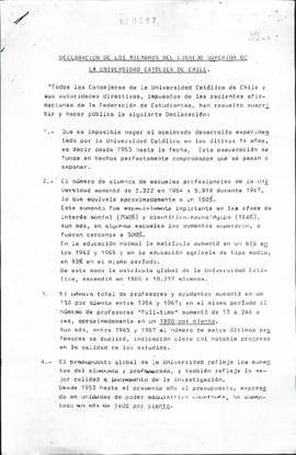 Declaración de los miembros del Consejo Superior de la Universidad Católica de Chile