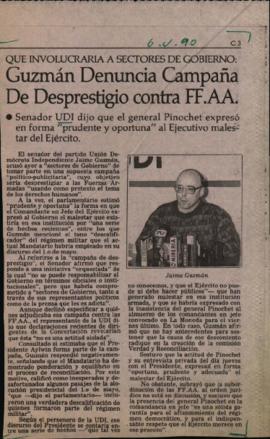 Prensa El Mercurio. Guzmán denuncia campaña de desprestigio contra FF.AA.