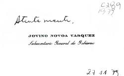 Tarjeta de visita a Jaime Guzmán