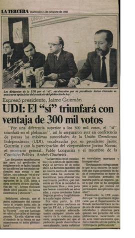 Prensa La Tercera. El SÍ Triunfará con Ventaja de 300 mil Votos