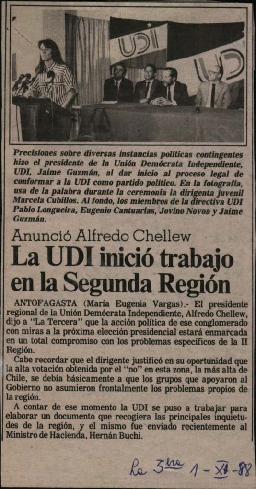 Prensa Tercera. La UDI inició trabajo en la Segunda Región
