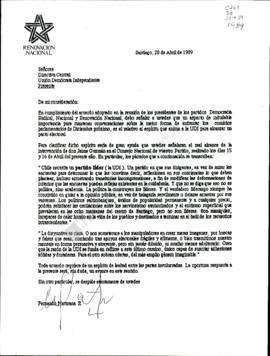Carta a la Directiva UDI por dichos de Jaime Guzmán