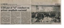 Prensa La Tercera. UDI por el SÍ Concluyó su Primer Ampliado Nacional