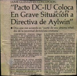 Prensa. Pacto DC-IU Coloca en Grave Situación a Directiva de Aylwin