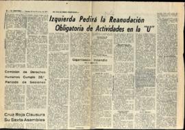 Prensa en El Mercurio. En facultades ocupadas por la izquierda pedirá la reanudación obligatoria ...