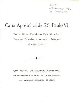 CARTA APOSTOLICA DE S.S. PAULO VI