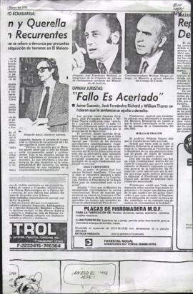 Entrevista en El Mercurio "Fallo es acertado"