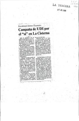 Prensa La Tercera. Campaña de UDI por el SÍ en La Cisterna