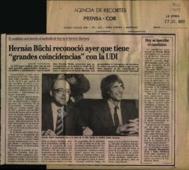 Prensa La Época. Büchi reconoció Ayer que Tiene Grandes Coincidencias con la UDI