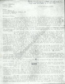 Carta a Jaime Guzmán con respecto a la posición de la Junta por partidarios de Allende