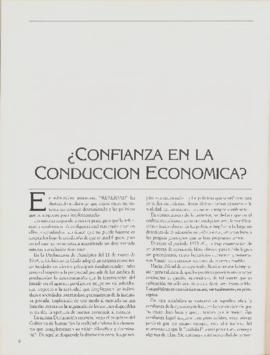 Editorial "¿Confianza en la conducción económica?", Realidad año 5, número 49