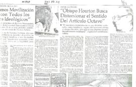JAIME GUZMAN: OBISPO HOURTON BUSCA DISTORCIONAR EL SENTIDO DEL ARTICULO OCTAVO