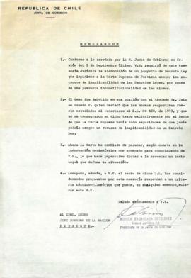 Memorandum a Augusto Pinochet