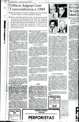 Entrevista en El Mercurio Políticos asignan gran trascendencia a 1989