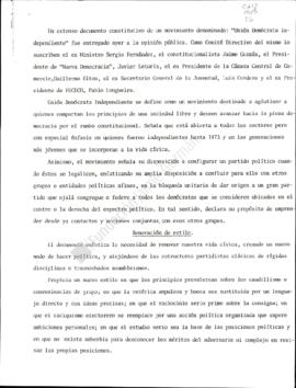 Prensa. Entrega Documento Constitutivo Unión Demócrata Independiente