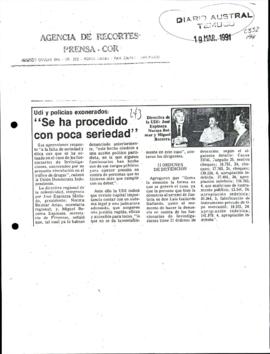 Prensa en Diario Austral de Temuco. UDI y policías exonerados: "Se ha procedido con poca ser...