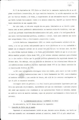 Prensa. Declaración Pública El 11 De Septiembre de 1973