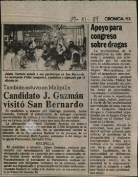 Prensa. Jaime Guzmán visitó San Bernardo