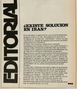 Editorial "¿Existe solución en Irán?", Realidad año 1, número 7