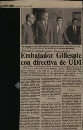 Prensa La Tercera. Embajador Gillespie con Directiva de UDI