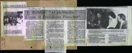 Prensa El Día. V. Rubilar Al Plebiscito y con Pinochet Nace UDI por el SÍ