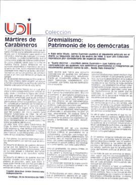 UDI, Unión Demócrata Independiente. Informativo Nº2