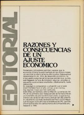 Editorial "Razones y consecuencias de un ajuste económico", Realidad año 3, número 26