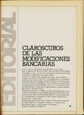 Editorial "Claroscuros de las modificaciones bancarias", Realidad año 3, número 28